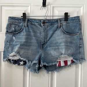 Mossimo Supply Co. Denim/American Flag Denim Shorts - 18
